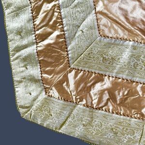 Christmas Eve by Santa’s Best 54” Christmas Tree Skirt Gold & Copper Beaded